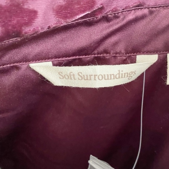 NWT Soft Surroundings Floreat Velvet Shirt Purple Plum Wine Button Top Large 2X - Picture 8 of 15